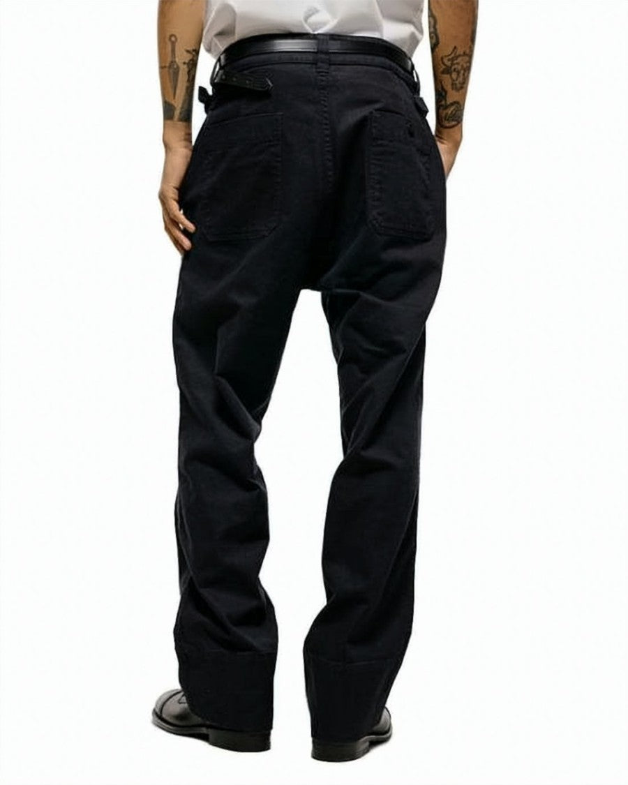 Margaret Howell Relaxed Fit Cuffed Straight Pants With Adjustable Waist