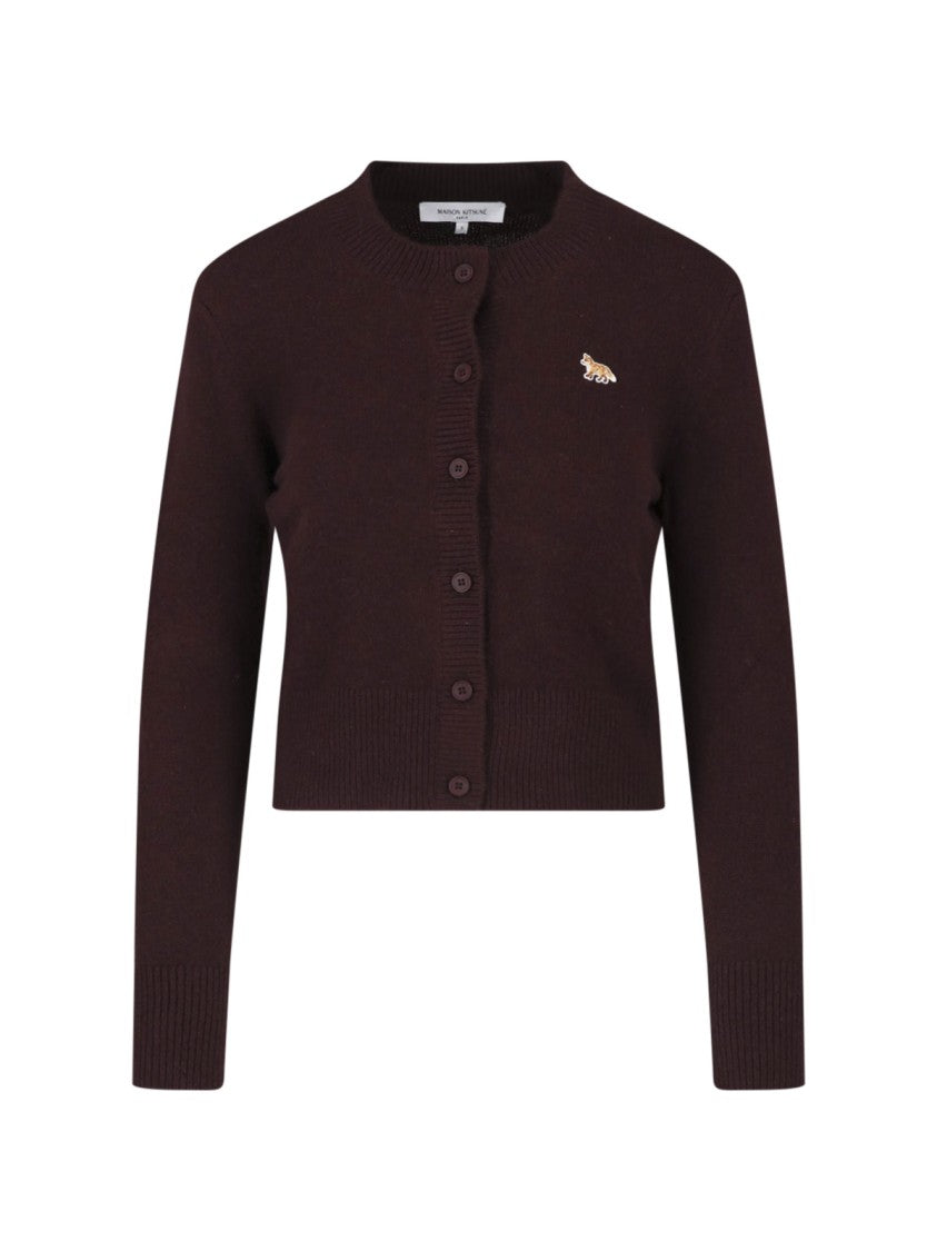 Maison Kitsuné Brown Baby Fox Wool Cardigan
