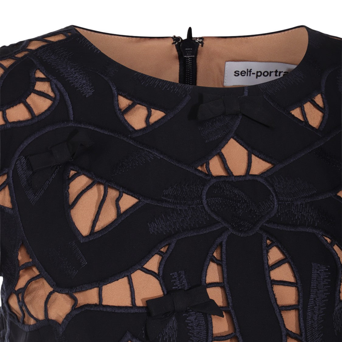 Self-Portrait Nude Base Mini Dress