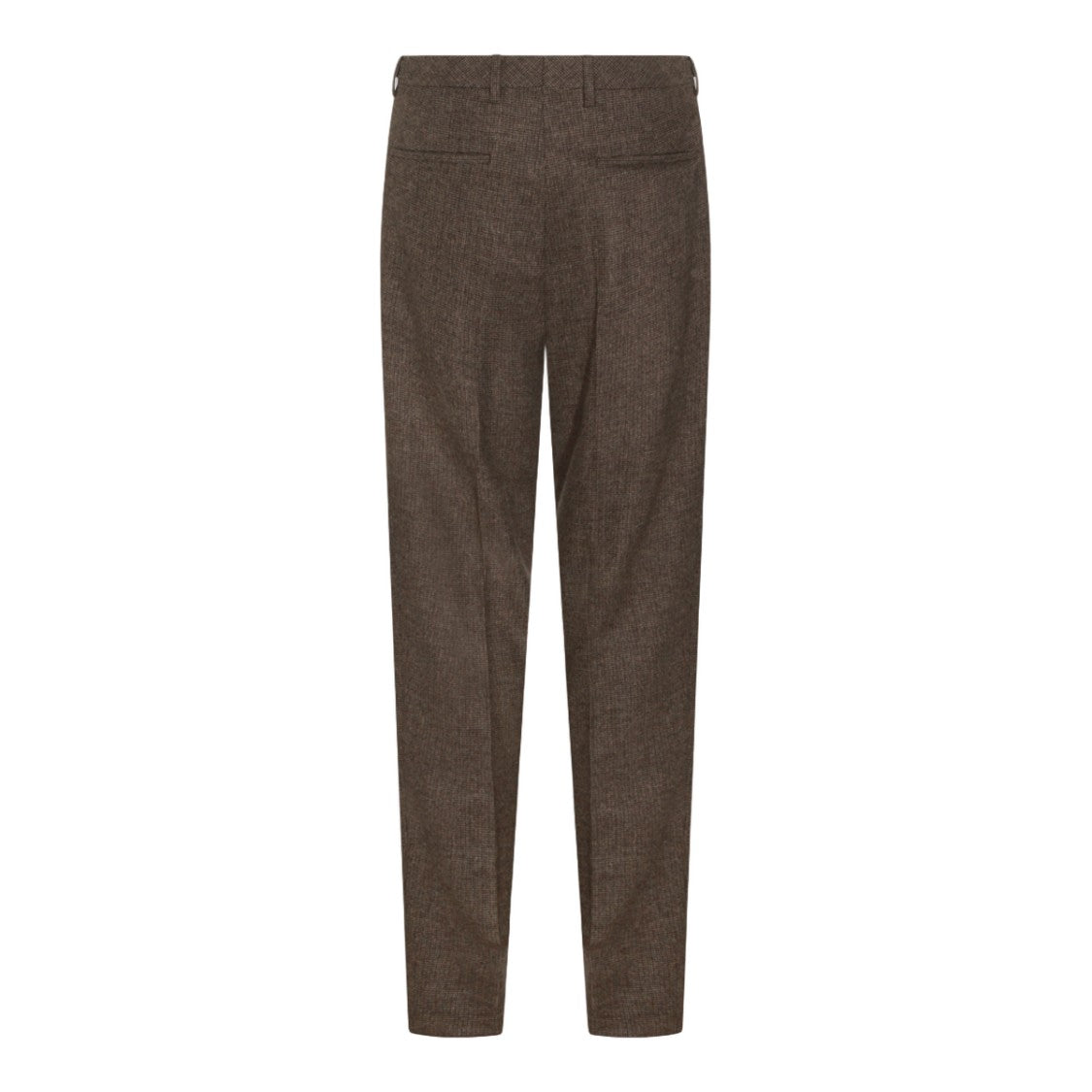 Gta Il Pantalone Tailored Brown Trousers With Textured Checkered Pattern