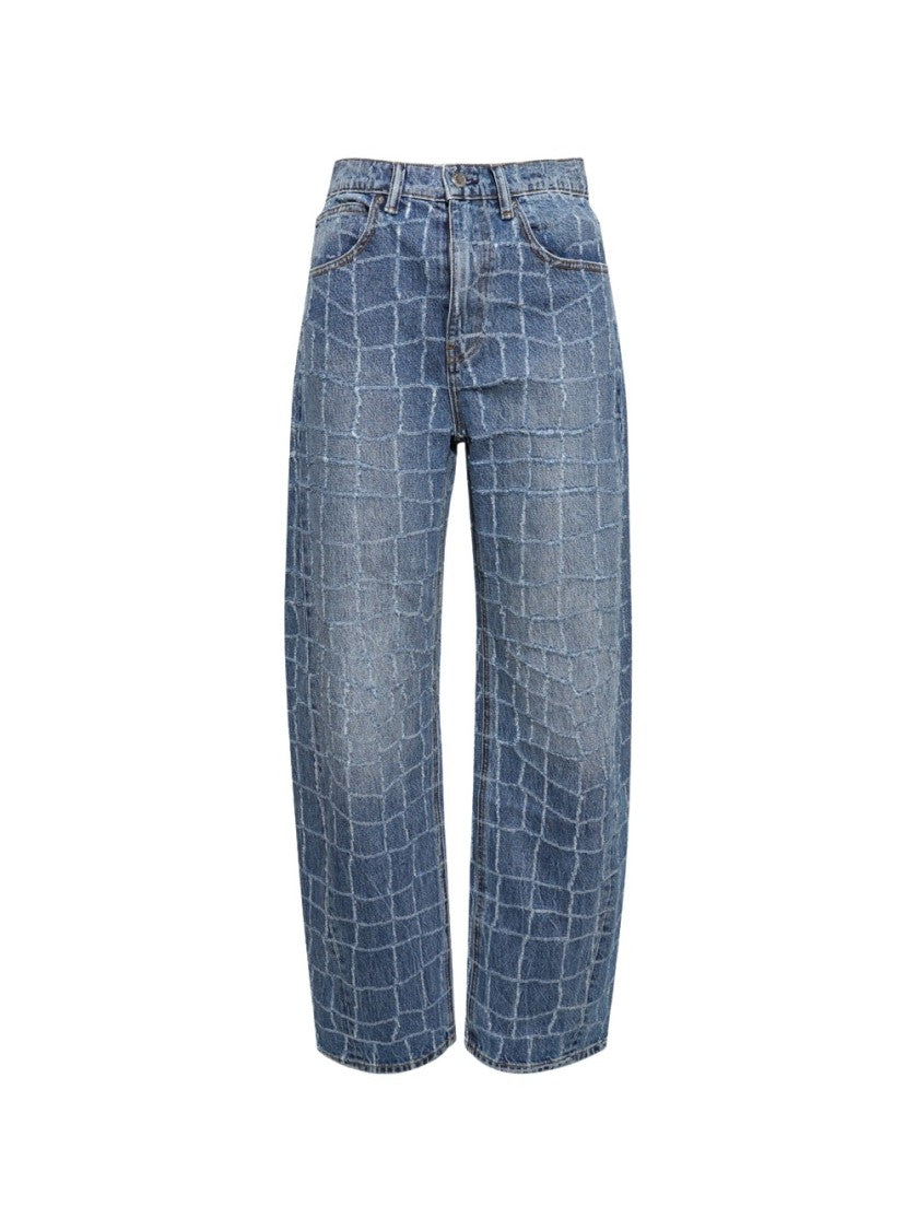 Alexander Wang Croc Rip Balloon Jeans Vintage Light Indigo