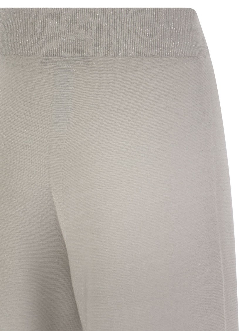 Fabiana Filippi Wide Trousers In Organic Cotton And Lurex