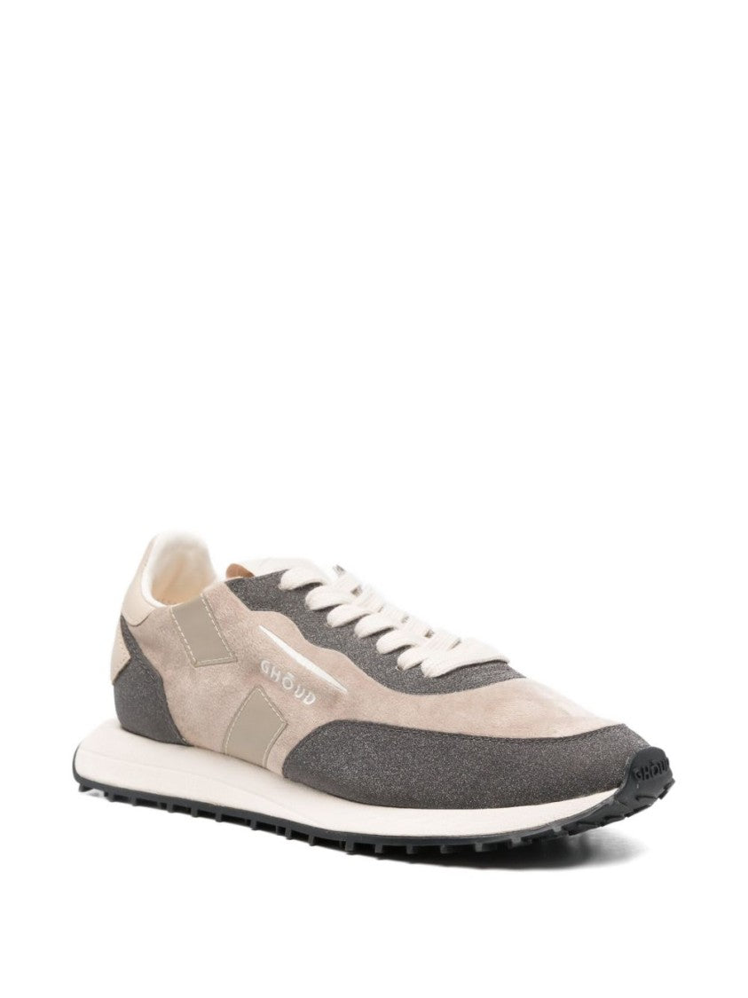 Ghoud Low-Profile Beige Sneakers With Dark Grey Panels