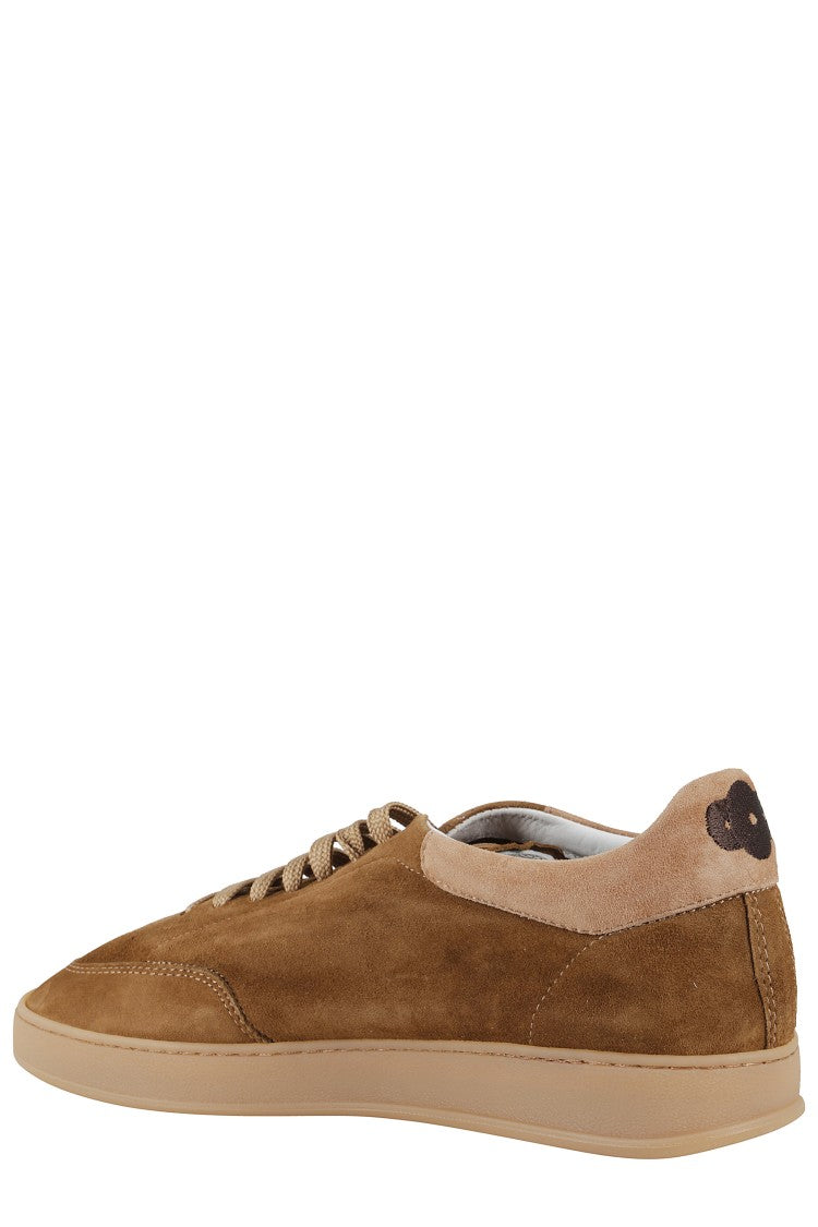 Soldini Hobbes Amalfi Suede Sneakers With Logo-Embroidered Detail