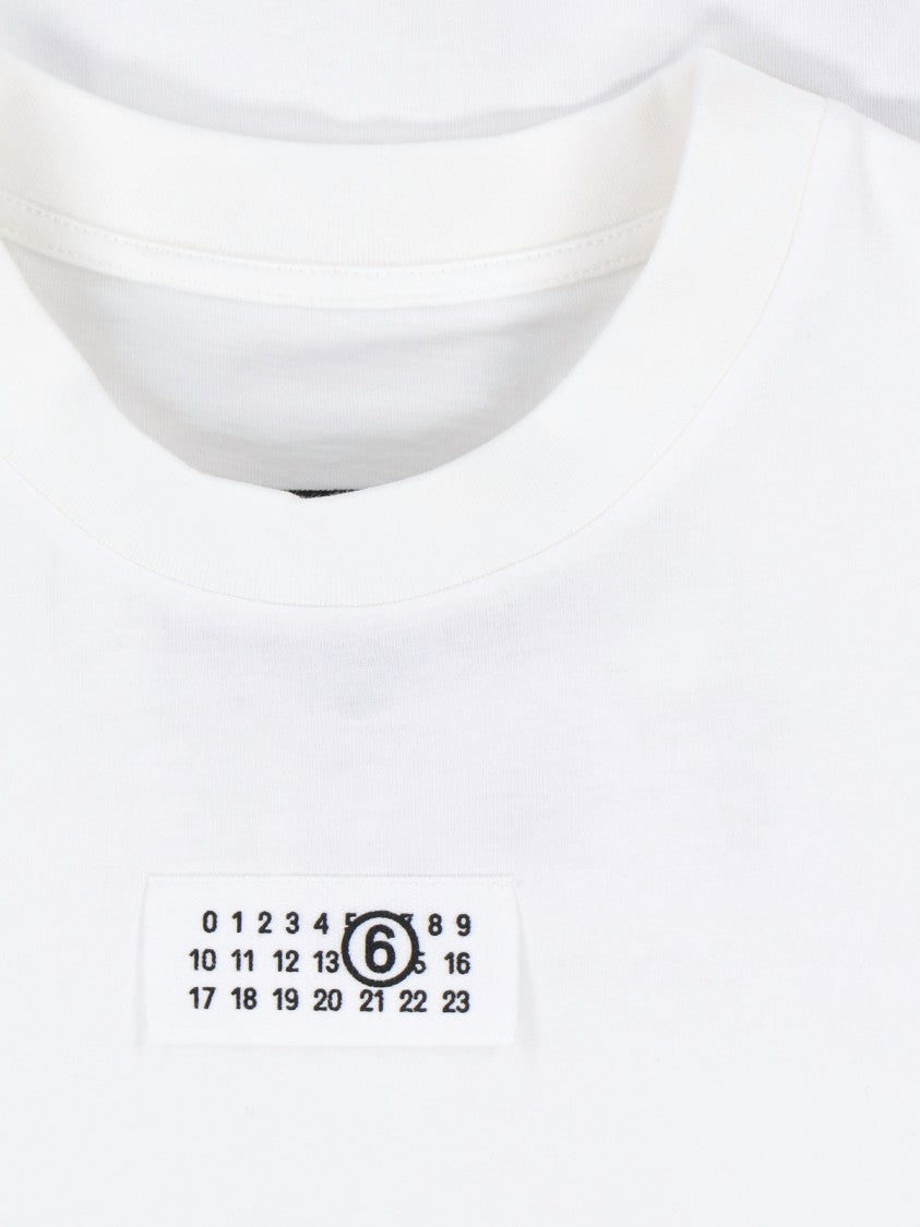 Mm6 By Maison Margiela Contrast Logo White Cotton T-Shirt