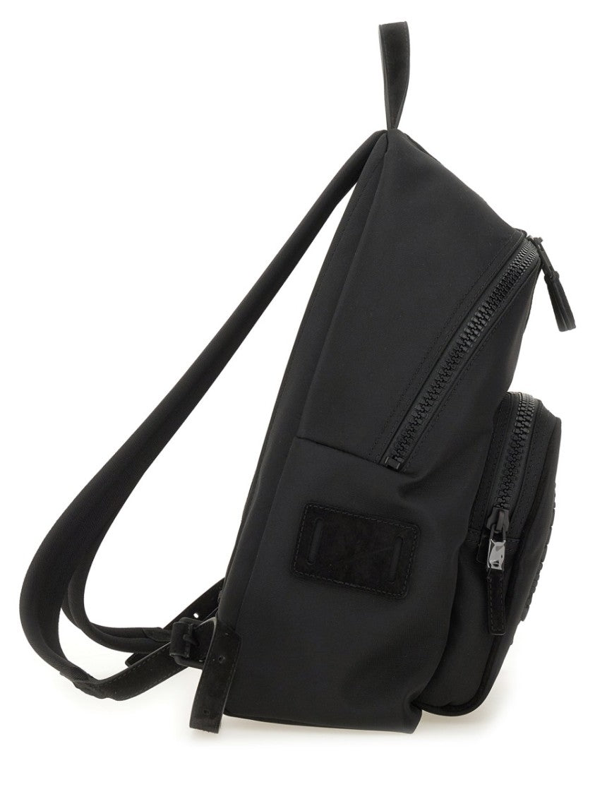 Moschino Black Backpack With Dual Zipper Closure