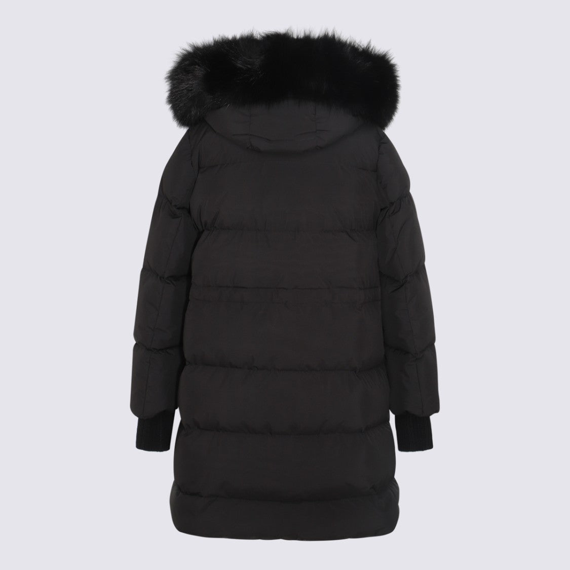 Moorer Quilted Down Jacket With Detachable Fur Hood And Snap Closure