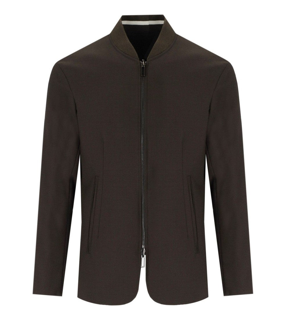 Emporio Armani Brown Blue Reversible Jacket