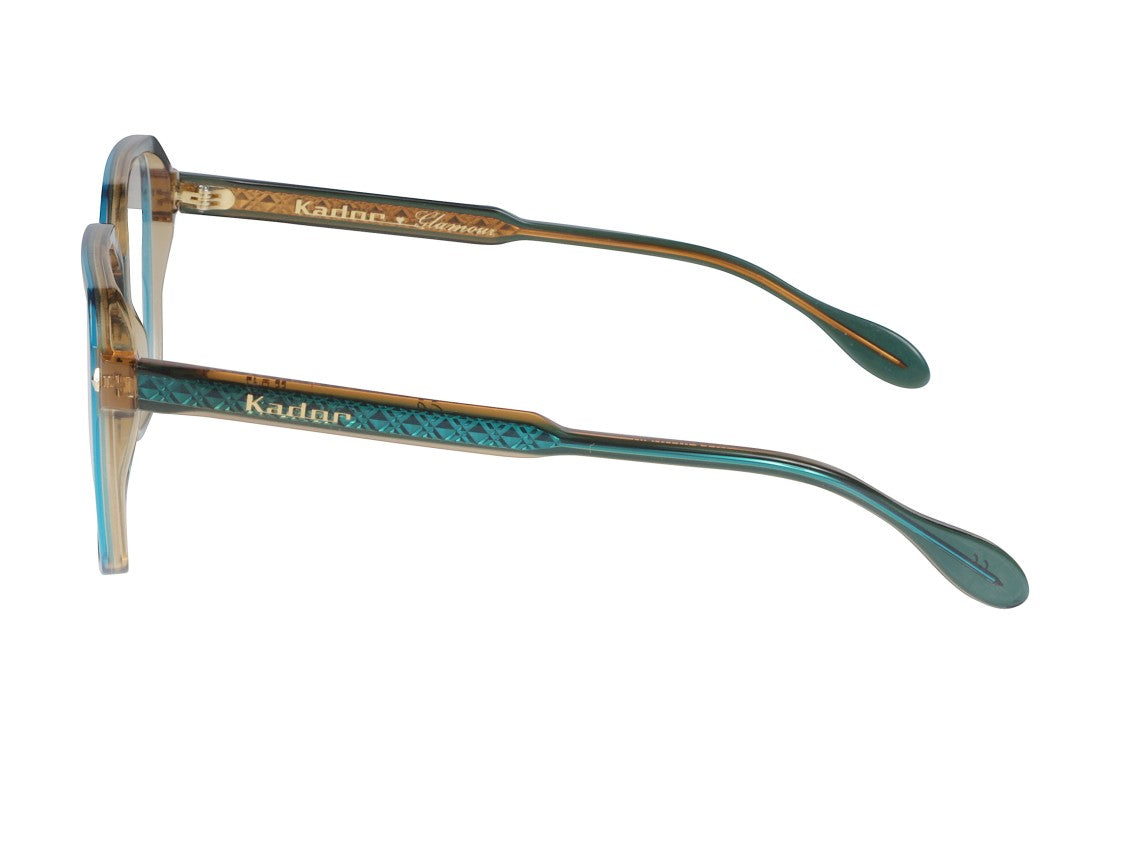 Kador Lisa Glamour/N Translucent Teal Brown Square Eyeglasses