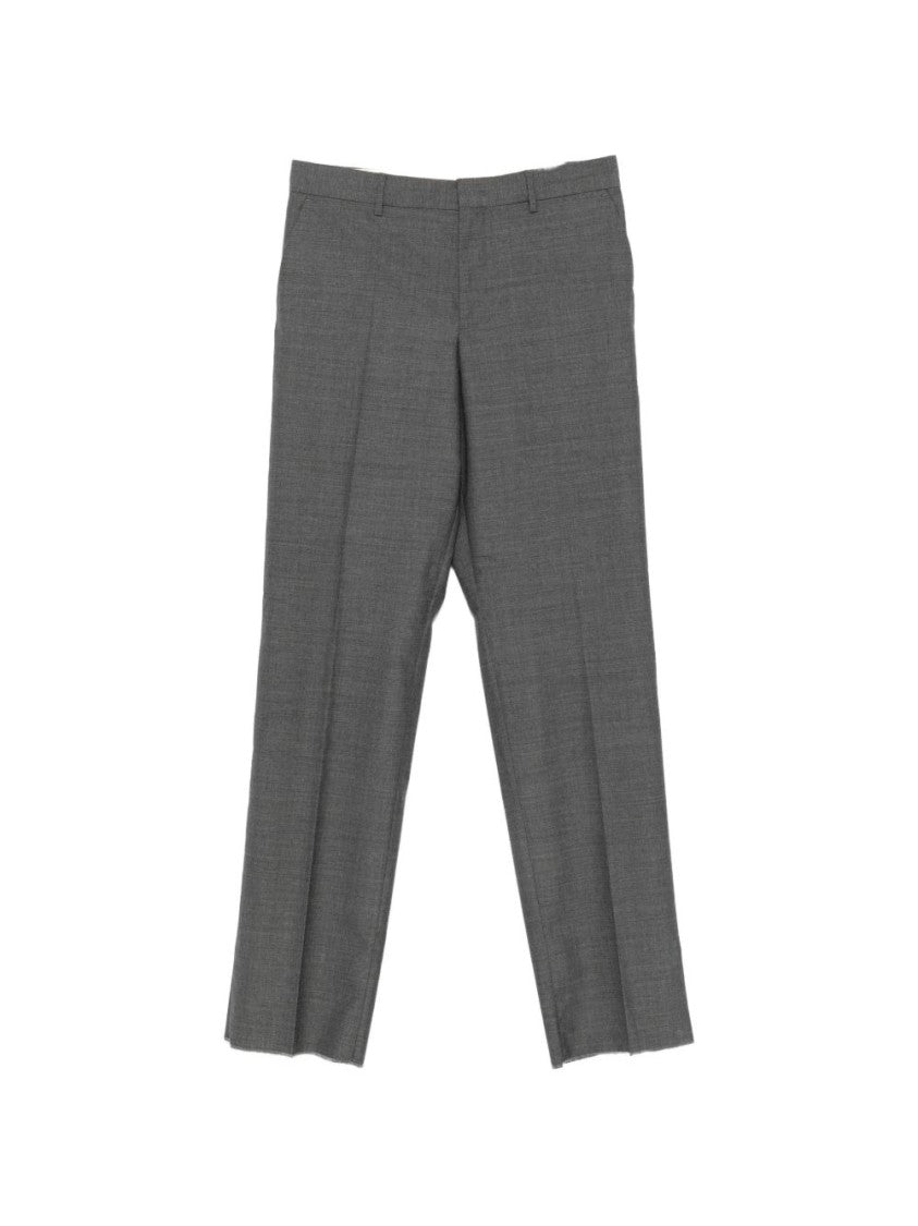 Moschino Silk-Nylon Blend Straight-Leg Trousers With Subtle Crease