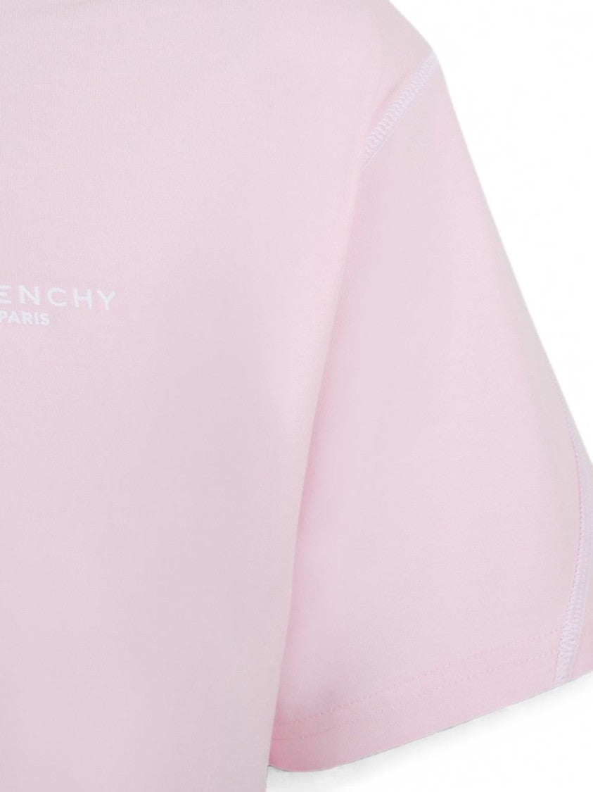 Givenchy Pastel Pink Crew Neck Short-Sleeve Cotton T-Shirt