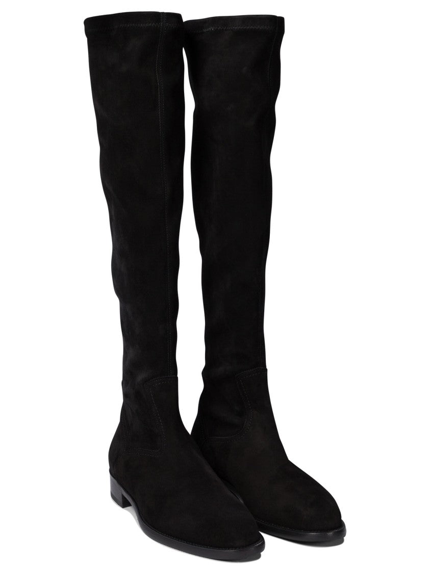 Maretto Streamlined Black Suede Ankle Boots