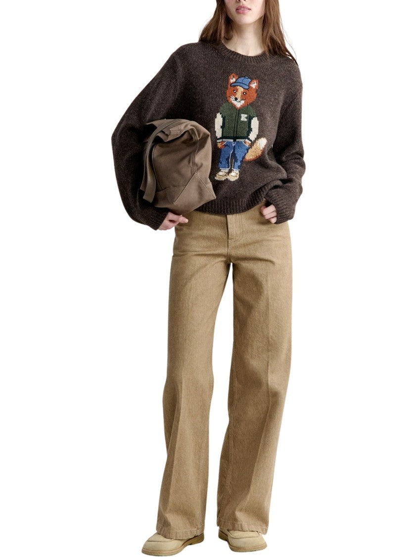 Maison Kitsuné Intarsia Wool Jumper With Playful Fox Design