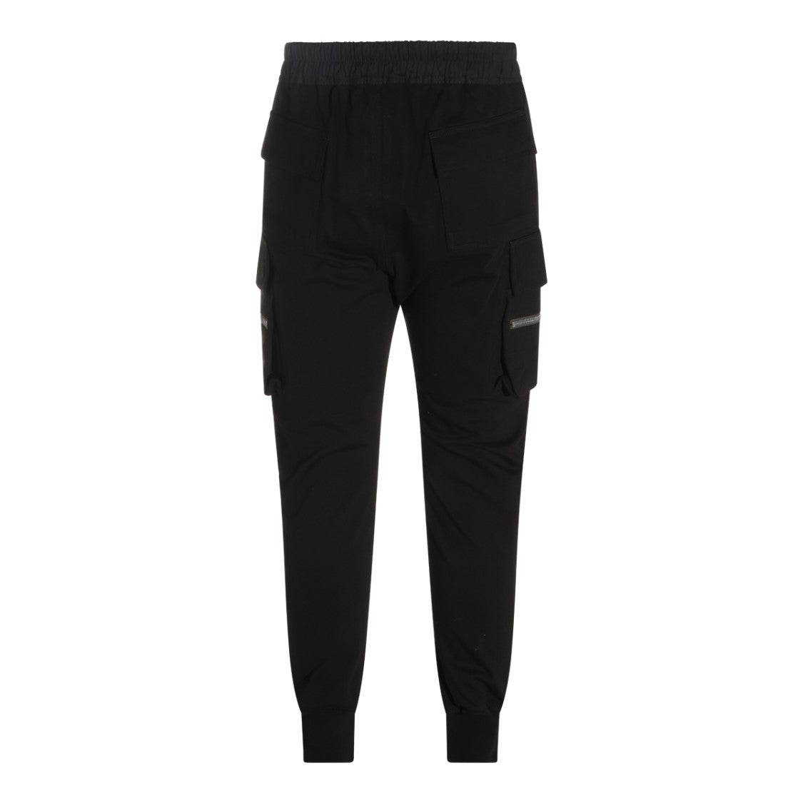 Rick Owens Slim-Fit Cargo Trousers With Ribbed Cuffs And Long Drawstrings