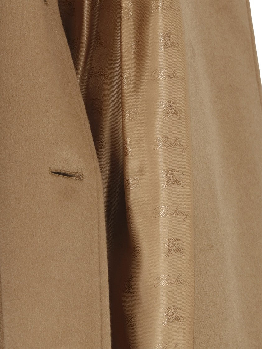 Burberry Brown Kensington Cashmere Belted Trench Coat