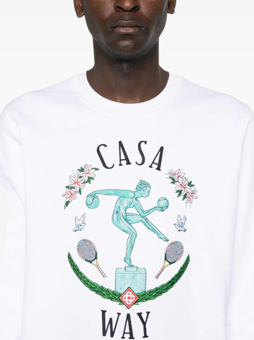 Casablanca Statue En Marbre Embroidered Sweatshirt