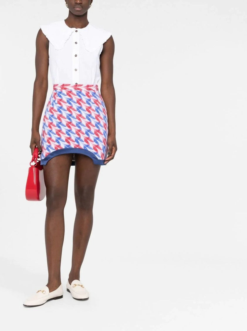 Casablanca Aviation Check Pencil Skirt