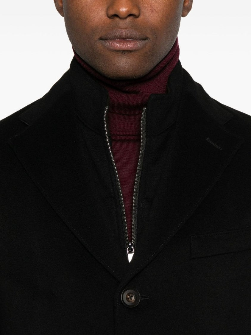 Corneliani Tailored Black Virgin Wool Corneliani Coat