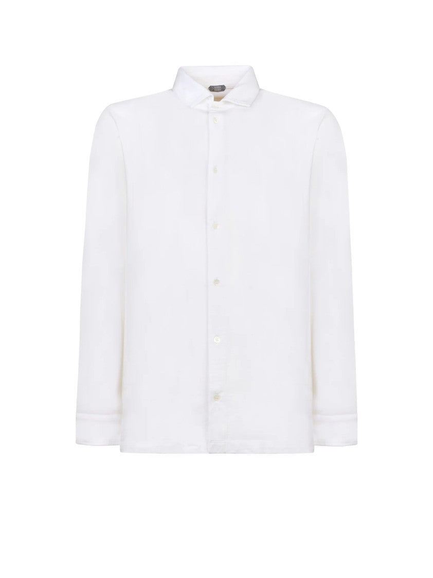 Zanone Cotton Jersey Shirt With Italian Collar