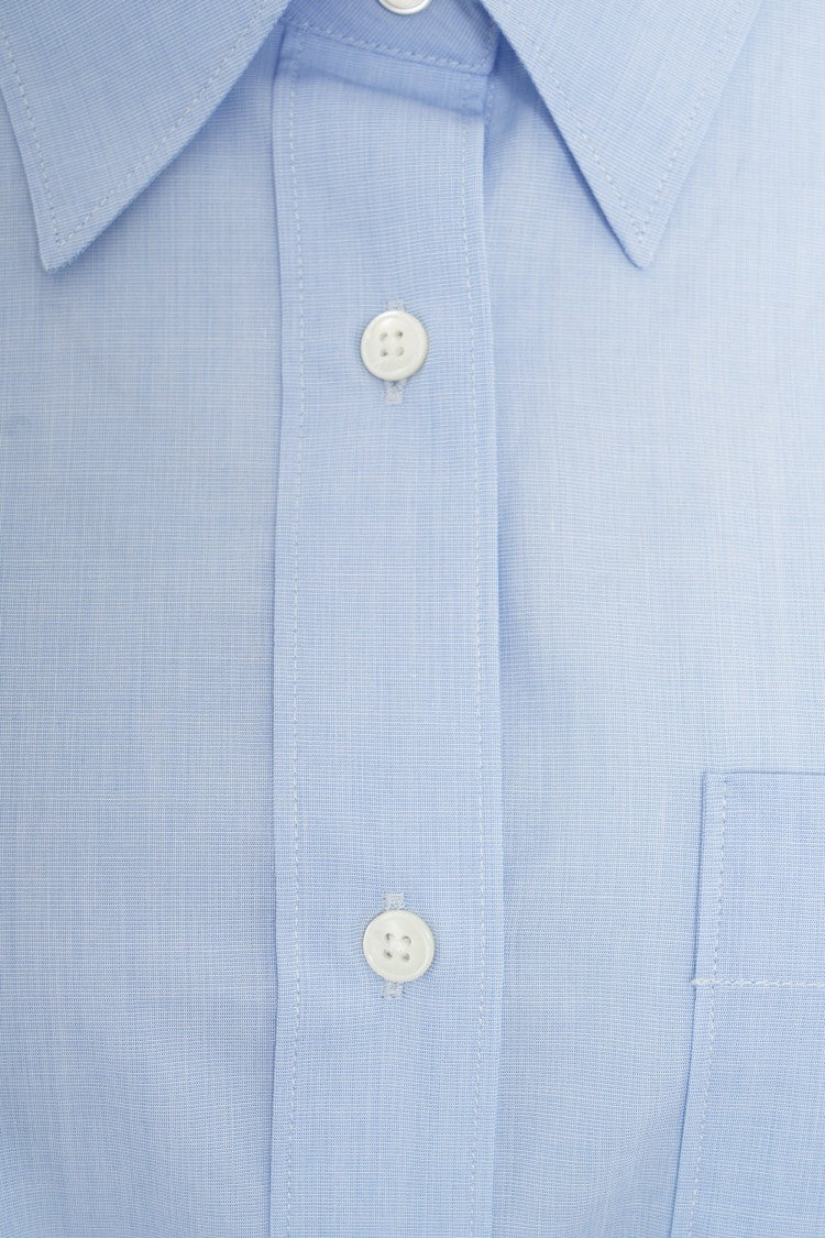 Closed Classic Oversized Cotton Shirt With Pointed Collar And Chest Pocket