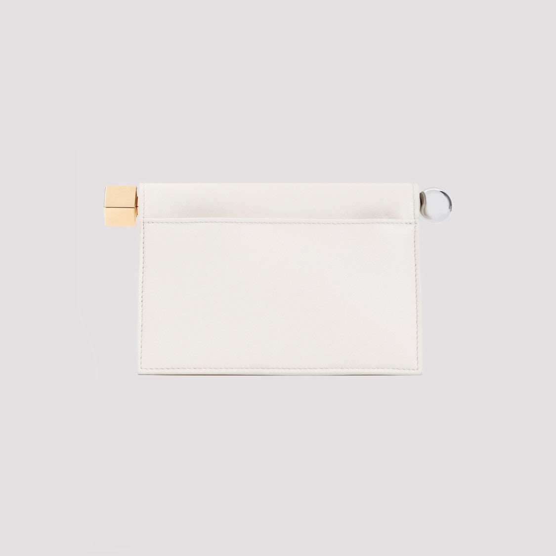 Jacquemus Light Ivory Leather La Pochette Rond Carré