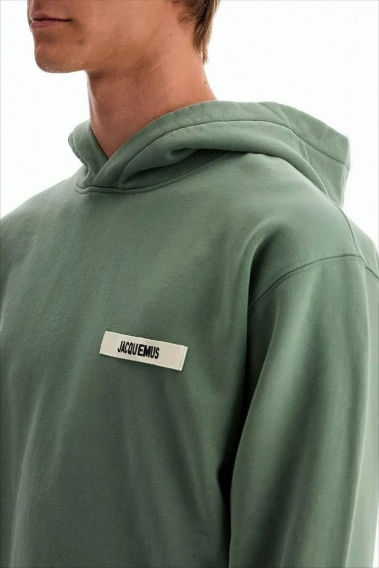 Jacquemus Cropped Hoodie With Rectangular Logo Patch