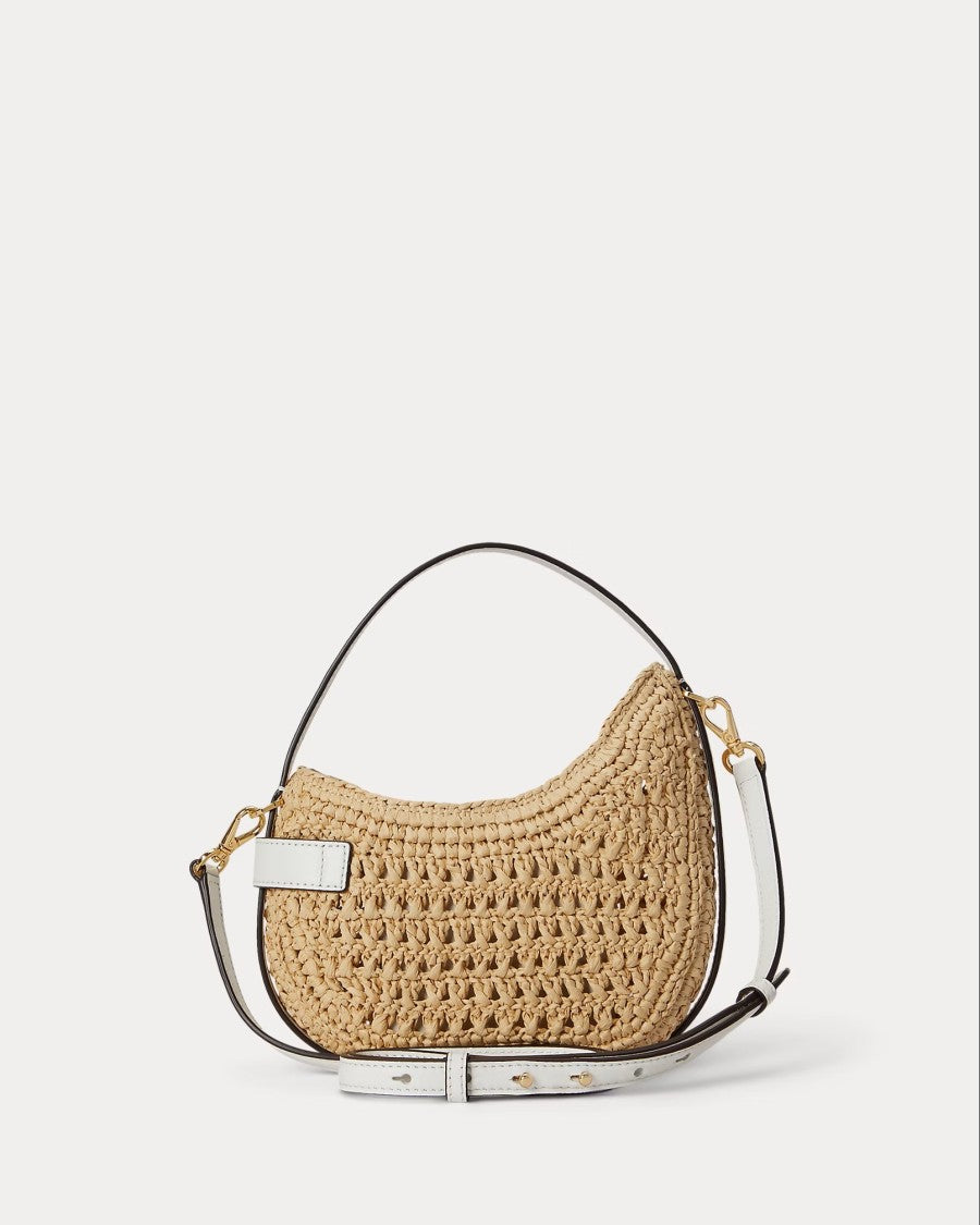Lauren Ralph Lauren Crescent-Shape Handbag With Woven Straw-Like Texture