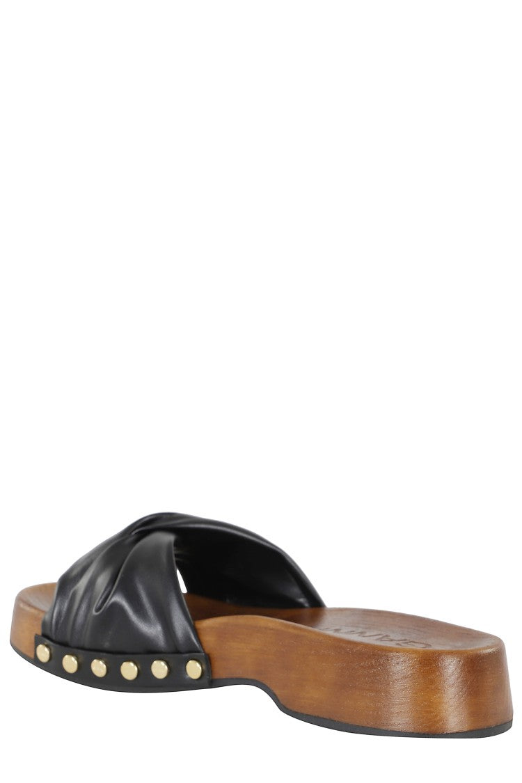 Ganni Black Tia Fairy Clog Studded Polyurethane Clogs