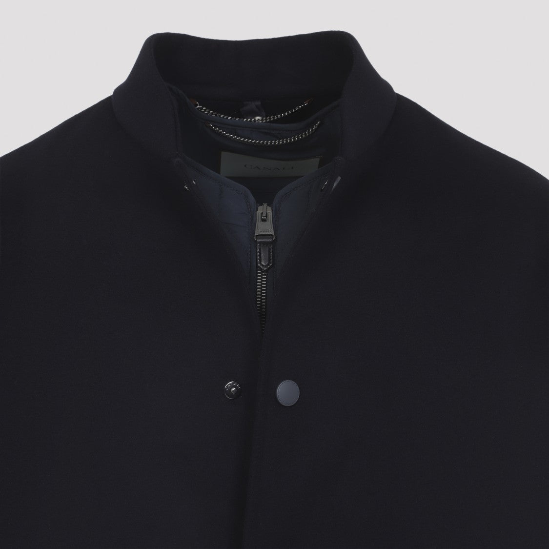 Canali Wool Navy Blue Bomber Jacket