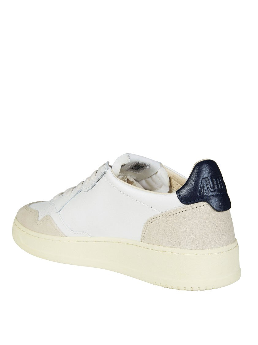 Autry White Medalist Low Suede Accents Sneakers