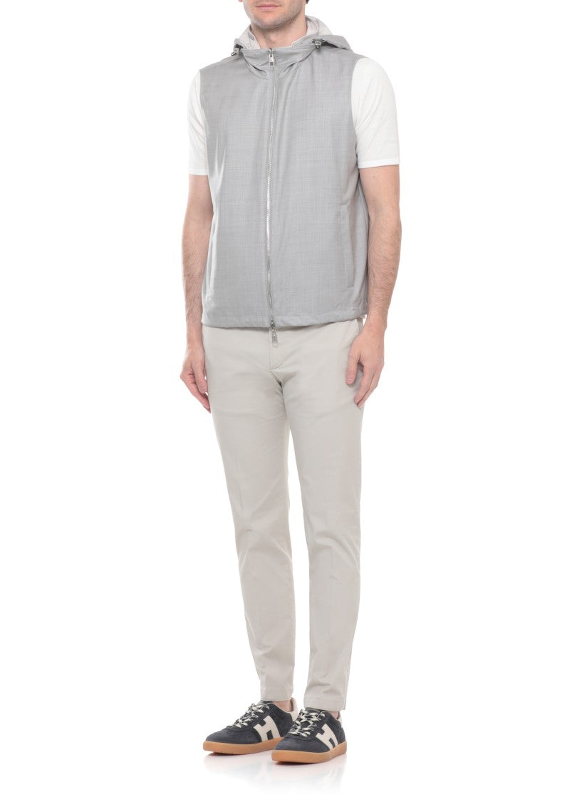 Montecore Grey Wool Reversible Hooded Jacket