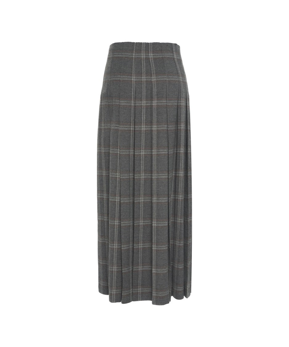 Department Five Maxi Skirt With Captivating Check Pattern And Pleated Design