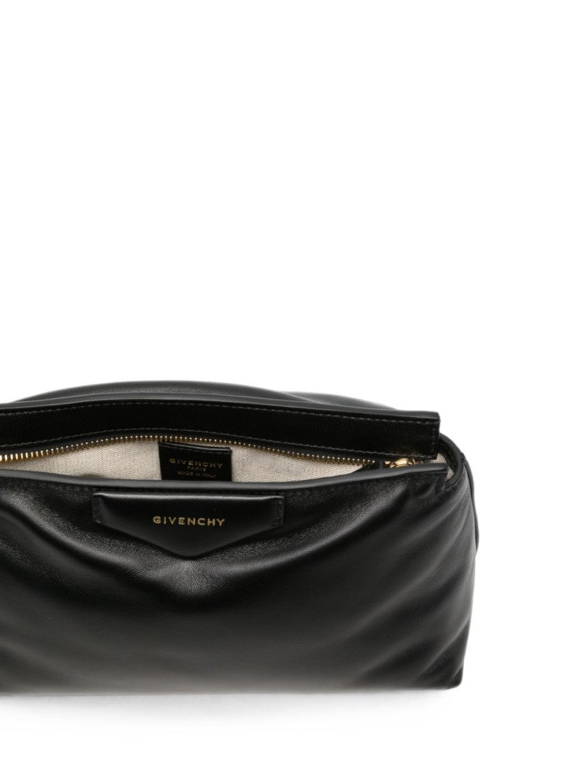 Givenchy Rectangular Embossed Logo Black Lambskin Clutch