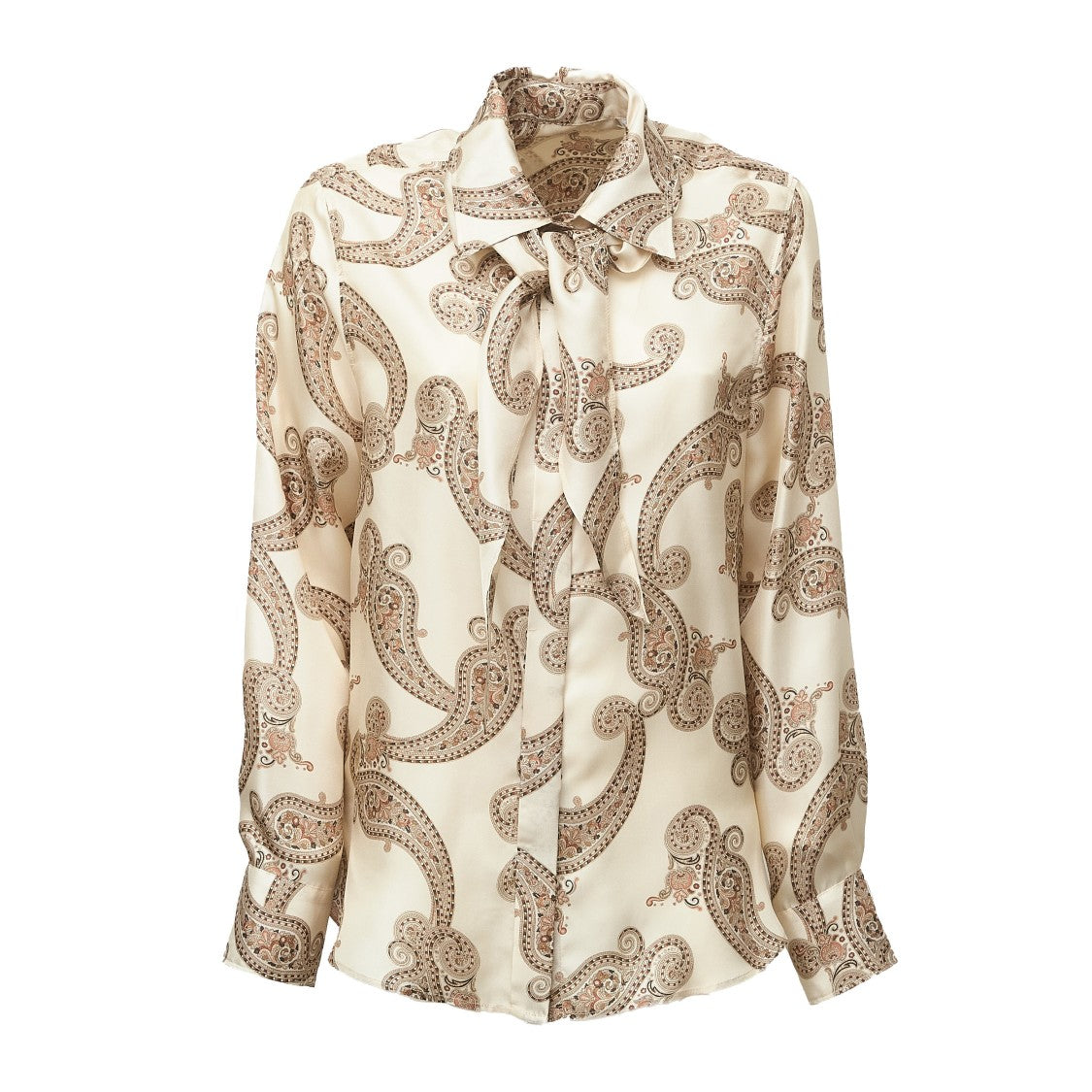 Robert Friedman Kitta Tie-Foulard Printed Silk Shirt