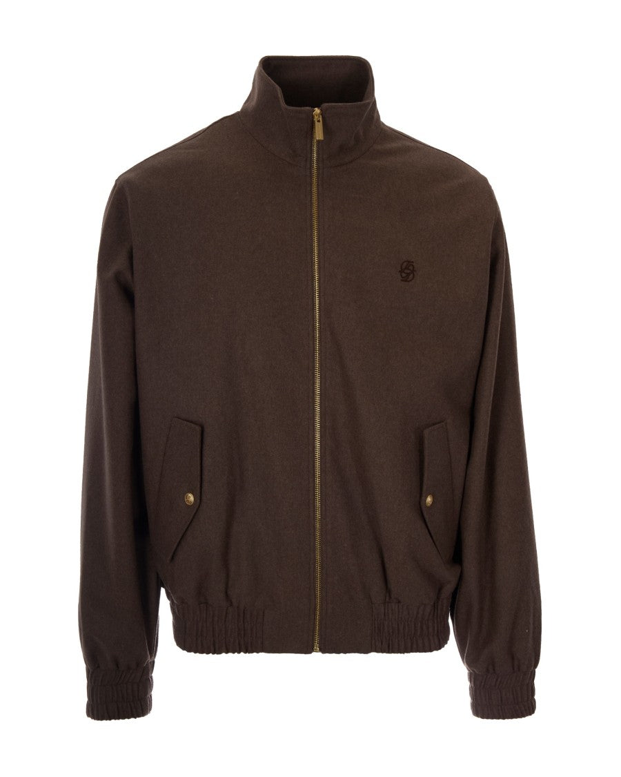 Drôle De Monsieur Light Brown Flannel Jacket With High Collar