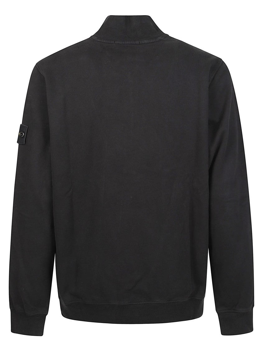 Stone Island Half-Zip Black Stand Collar Sweatshirt