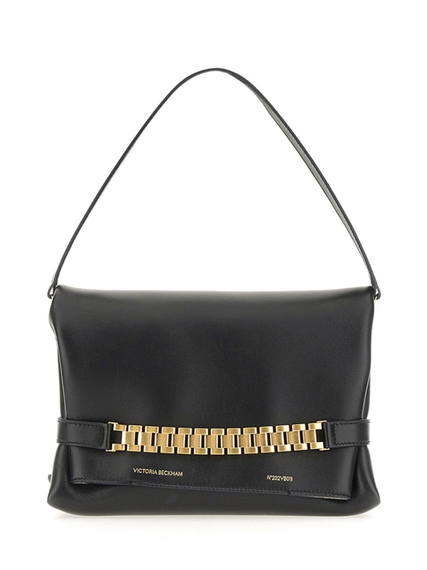 Victoria Beckham Black Pochette Gold Chain Shoulder Bag