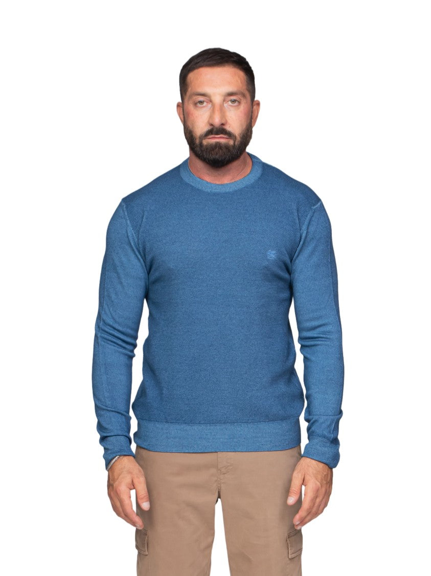 Etro Long-Sleeve Crew Neck Sweater With Subtle Ribbed Detailing