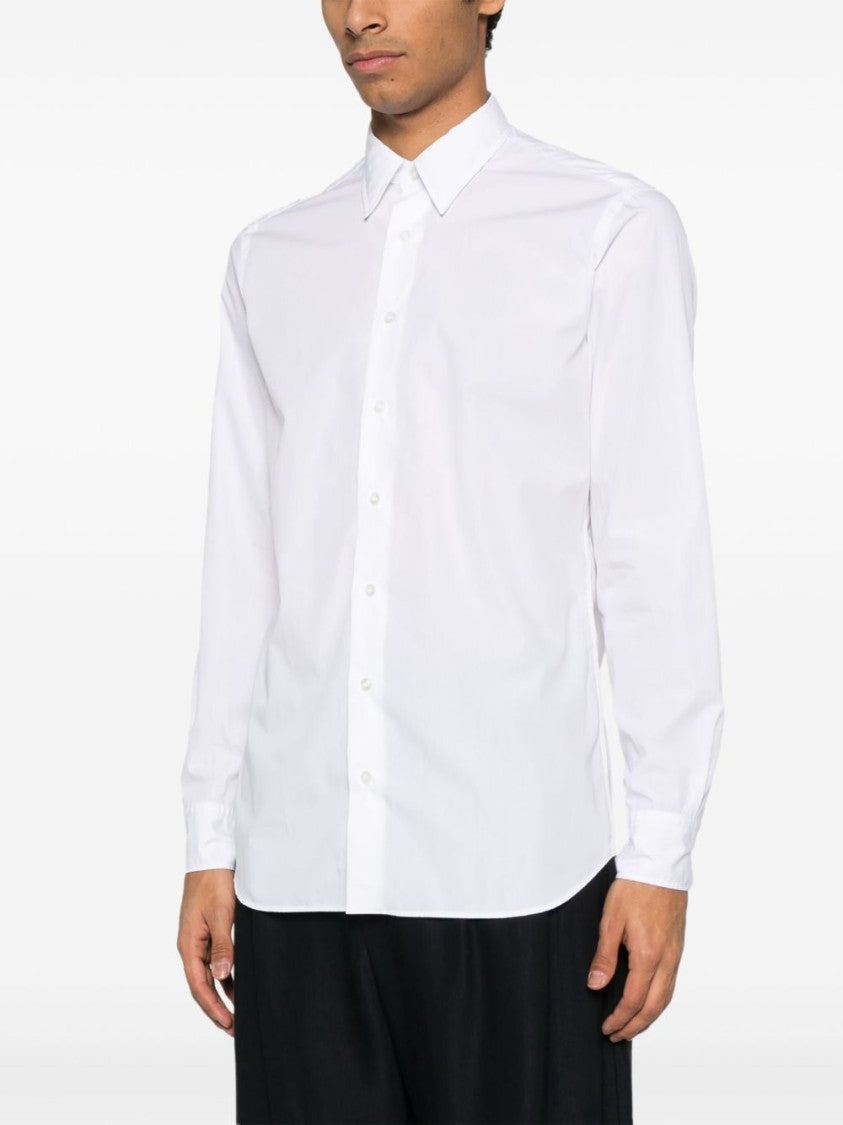 Lardini Black Shirt With Pointed Collar And Design