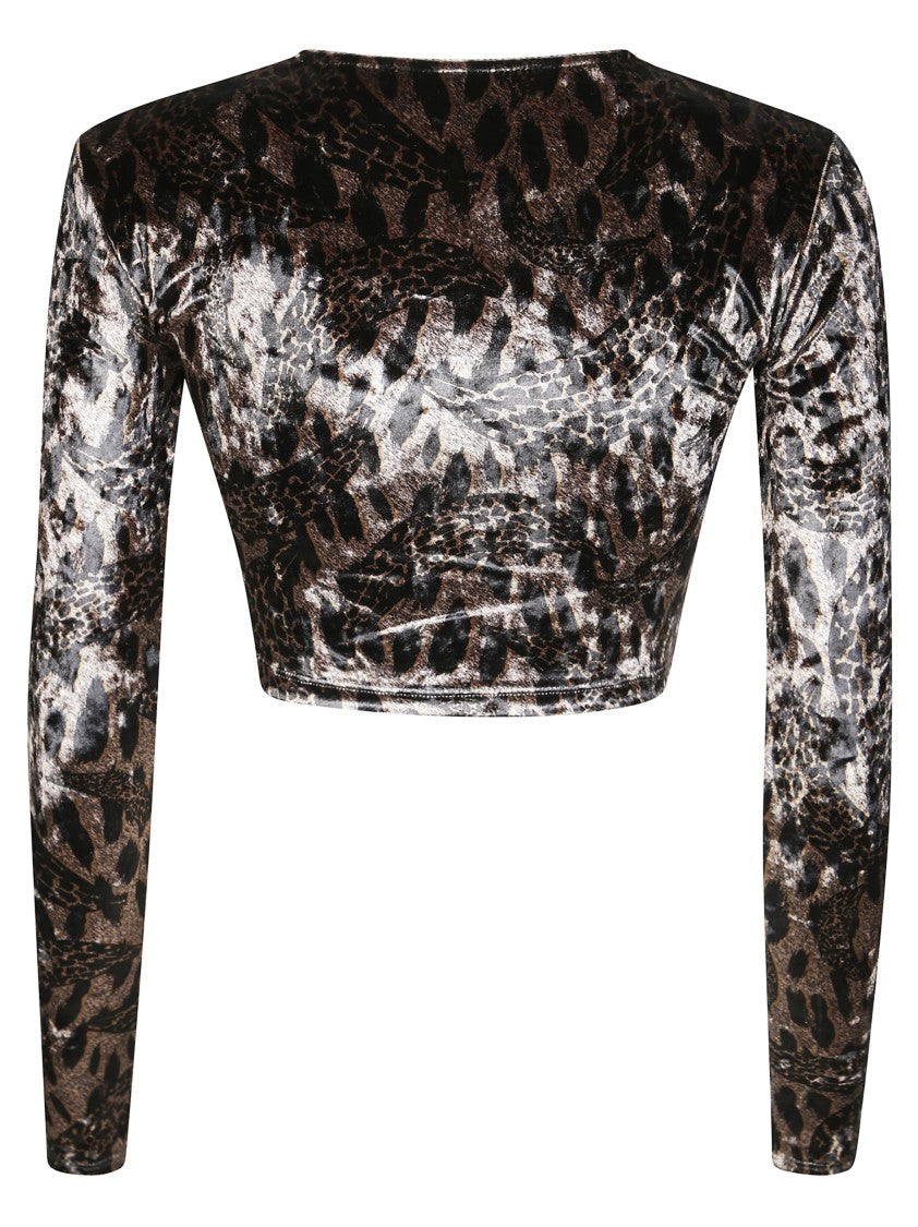 Fiorucci Crop Top Velluto Animalier
