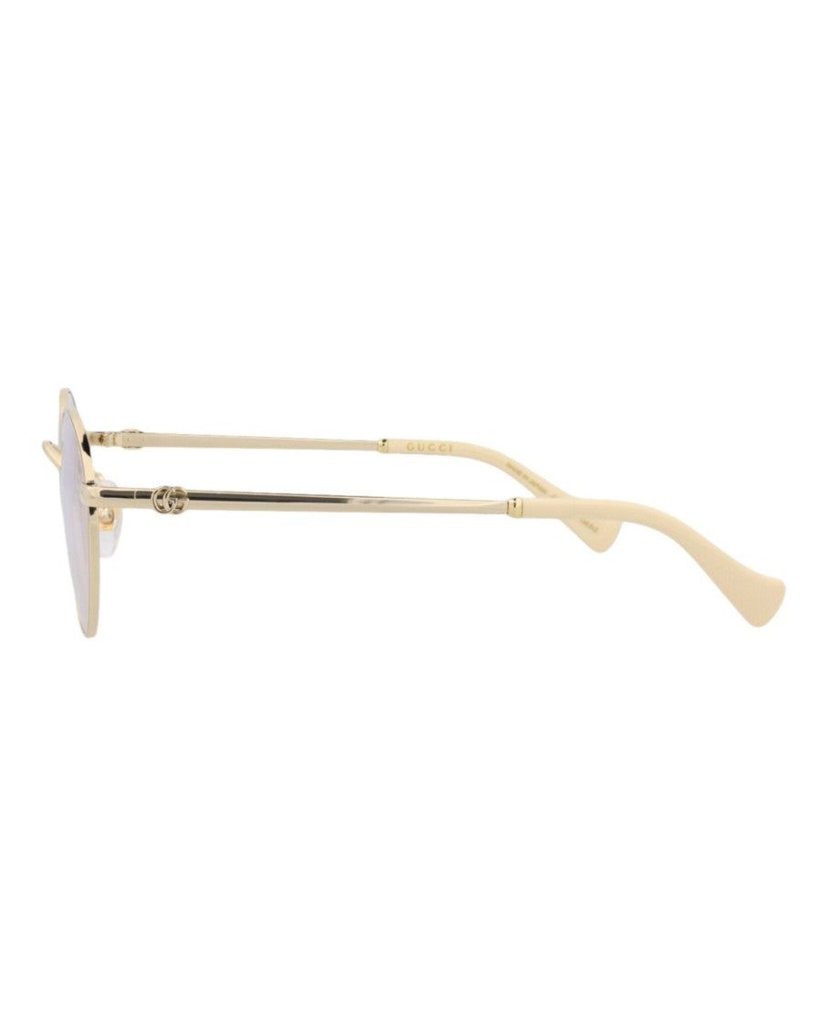 Gucci Round-Frame Metal Sunglasses