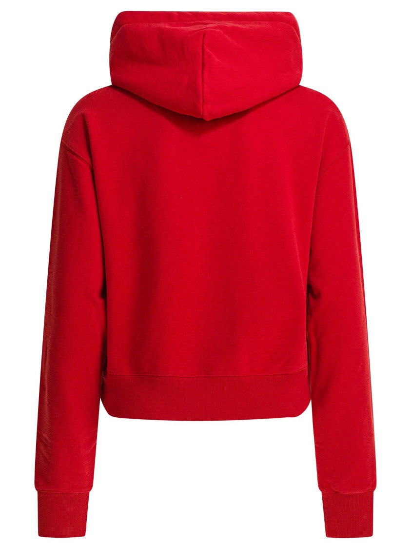 Jacquemus Cropped Hoodie With Drawstring And Logo Patch