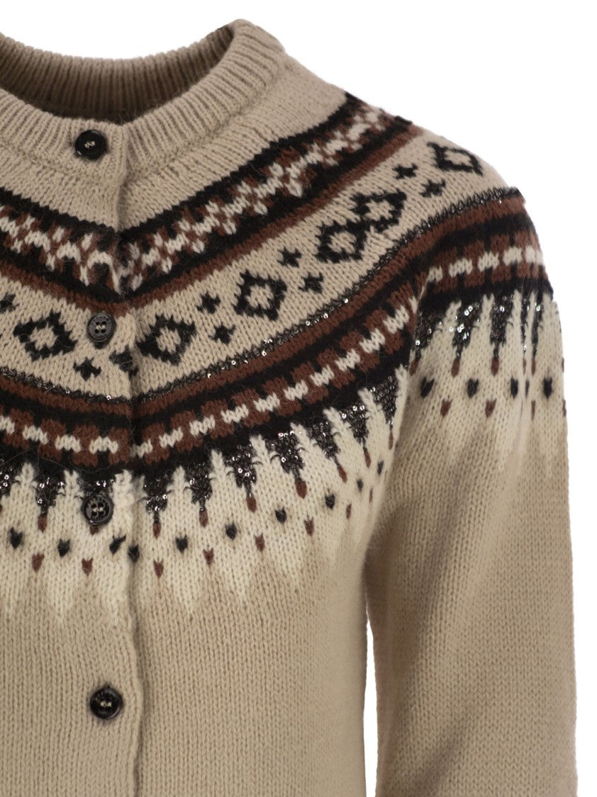 Max Mara Cabiria1234 - Alpaca And Jacquard Wool Cardigan