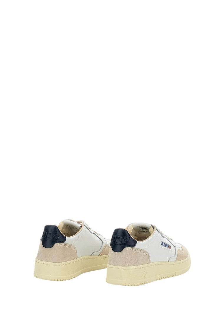 Autry White Medalist Low Leather Suede Sneakers