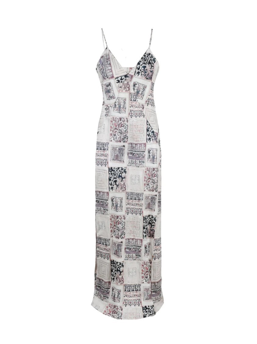 Eleventy Blue Pink Long Linen Dress