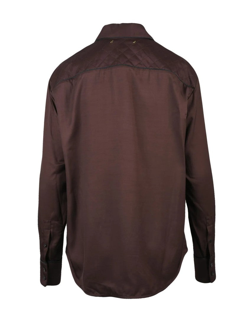 Golden Goose Brown Viscose Embroidered Shirt