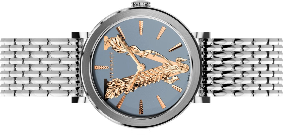 Versace Versace Virtus 36Mm Grey Dial Stainless Steel Watch