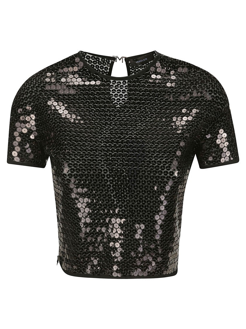 Mugler Sequined Crop Top