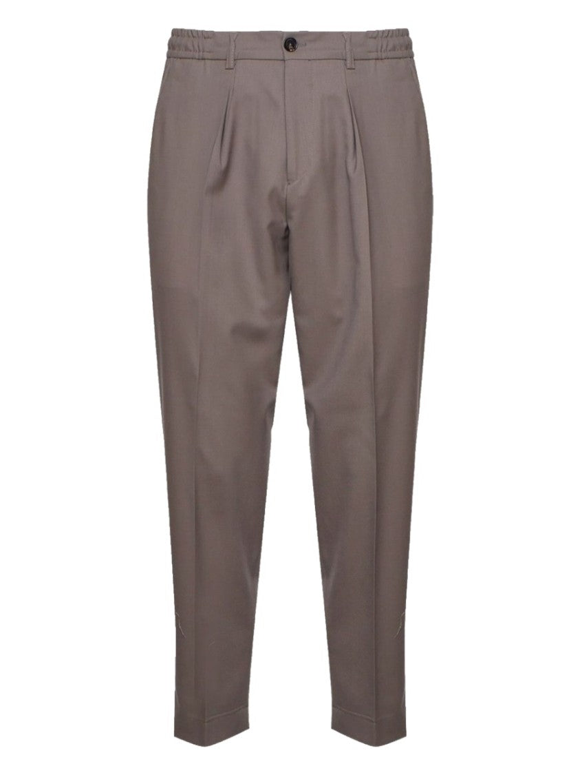 Be Able Tailored Brown Trousers With Pleated Front And Button Closure