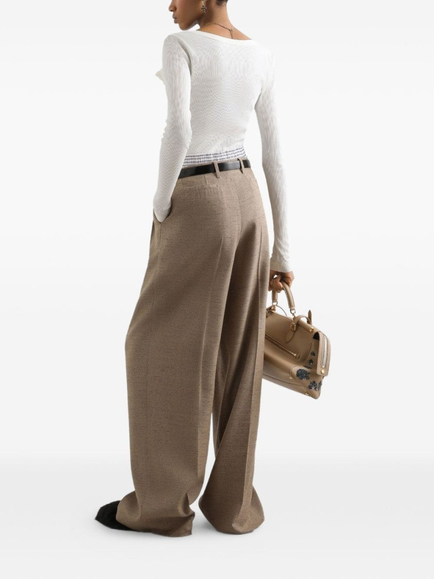 Dolce & Gabbana Ribbed White Long-Sleeve Top